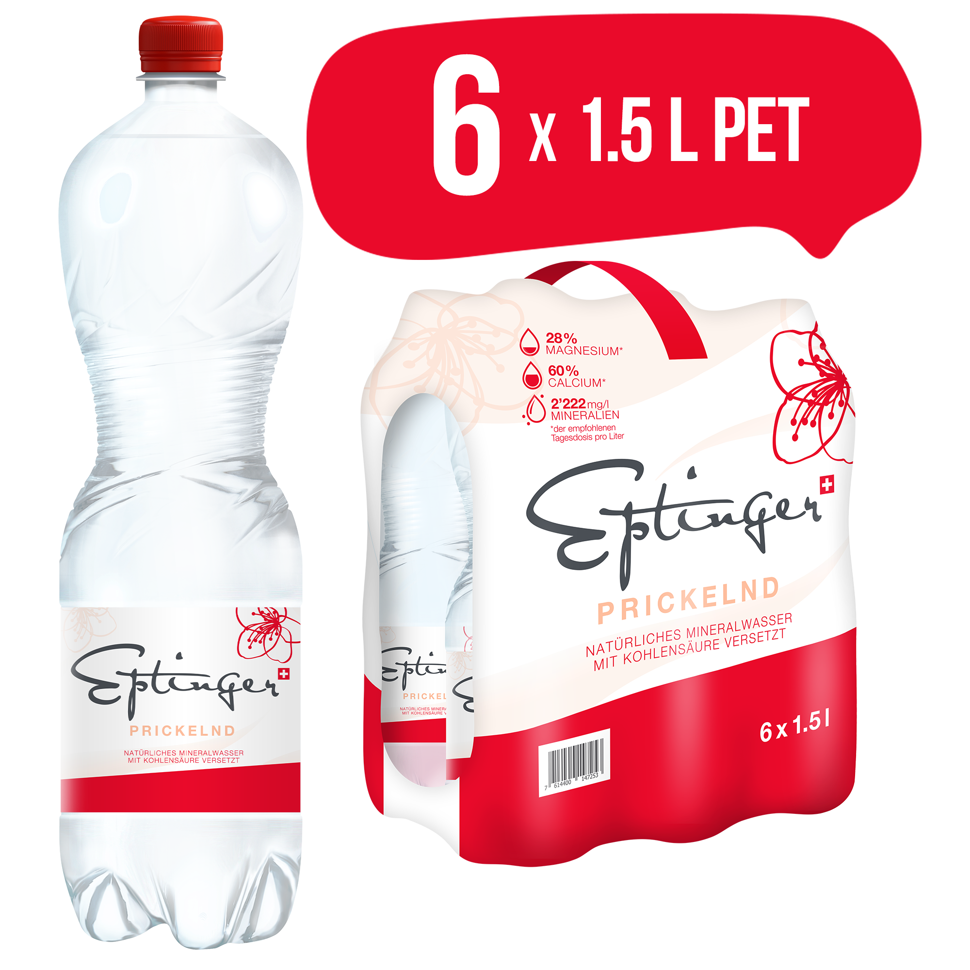 Eptinger Mineralwasser prickelnd 6 x 1.5l